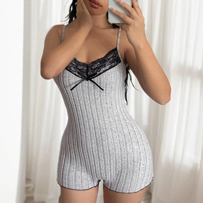 LuxeLace™ - Sexy & Cozy Lace-Trimmed Onesie Romper