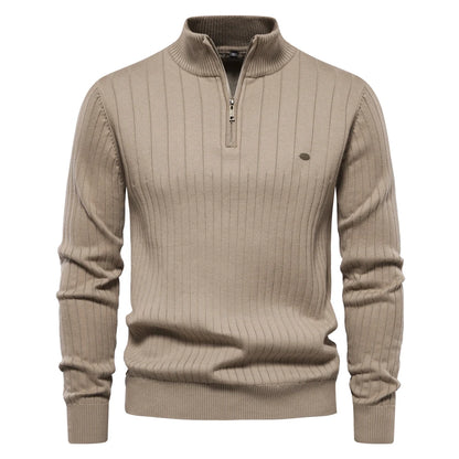 Axel™ - Men's Classic Quarter-Zip Ribbed Sweater – Timeless Style & Comfort